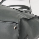 PRADA Hand Bag Leather Gray Silver Auth 149313-18