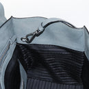 PRADA Hand Bag Leather Gray Silver Auth 149313-22