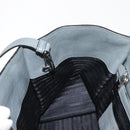PRADA Hand Bag Leather Gray Silver Auth 149313-23