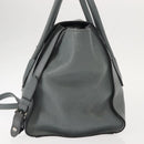PRADA Hand Bag Leather Gray Silver Auth 149313-3