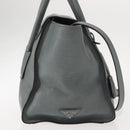 PRADA Hand Bag Leather Gray Silver Auth 149313-4