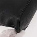 Burberrys Hand Bag Leather Black Gold Auth 149318-15