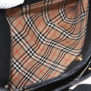 Burberrys Hand Bag Leather Black Gold Auth 149318-11