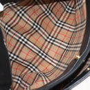 Burberrys Hand Bag Leather Black Gold Auth 149318-12