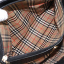 Burberrys Hand Bag Leather Black Gold Auth 149318-19