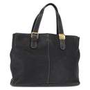 Burberrys Hand Bag Leather Black Gold Auth 149318-1
