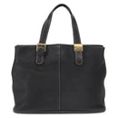 Burberrys Hand Bag Leather Black Gold Auth 149318-13