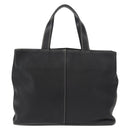 Burberrys Hand Bag Leather Black Gold Auth 149318-2