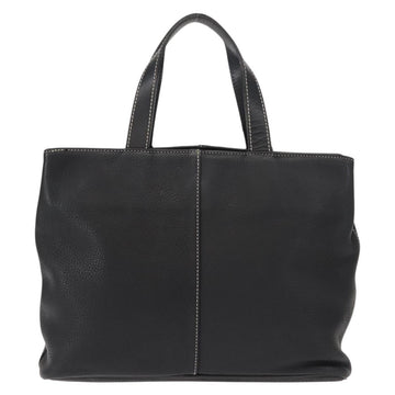 Burberrys Hand Bag Leather Black Gold Auth 149318 - 0