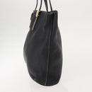 Burberrys Hand Bag Leather Black Gold Auth 149318-3