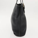 Burberrys Hand Bag Leather Black Gold Auth 149318-4