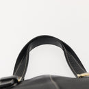 Burberrys Hand Bag Leather Black Gold Auth 149318-8