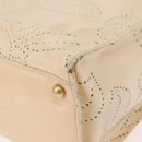 CHANEL Camelia Tote Bag Patent leather Beige Gold CC Auth 149325-14