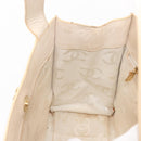 CHANEL Camelia Tote Bag Patent leather Beige Gold CC Auth 149325-20