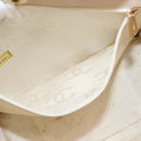 CHANEL Camelia Tote Bag Patent leather Beige Gold CC Auth 149325-21