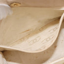 CHANEL Camelia Tote Bag Patent leather Beige Gold CC Auth 149325-22