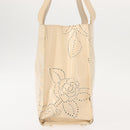 CHANEL Camelia Tote Bag Patent leather Beige Gold CC Auth 149325-4