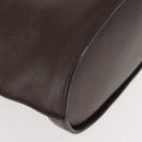 FENDI Hand Bag Leather Brown Gold Auth 149326-14