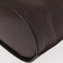 FENDI Hand Bag Leather Brown Gold Auth 149326-15