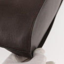 FENDI Hand Bag Leather Brown Gold Auth 149326-16