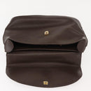 FENDI Hand Bag Leather Brown Gold Auth 149326-9