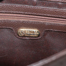 FENDI Hand Bag Leather Brown Gold Auth 149326-19