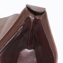 FENDI Hand Bag Leather Brown Gold Auth 149326-20