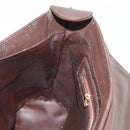 FENDI Hand Bag Leather Brown Gold Auth 149326-21