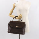 FENDI Hand Bag Leather Brown Gold Auth 149326-22