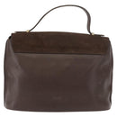 FENDI Hand Bag Leather Brown Gold Auth 149326-2