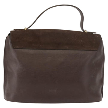 FENDI Hand Bag Leather Brown Gold Auth 149326 - 0