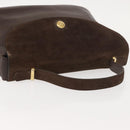 FENDI Hand Bag Leather Brown Gold Auth 149326-6