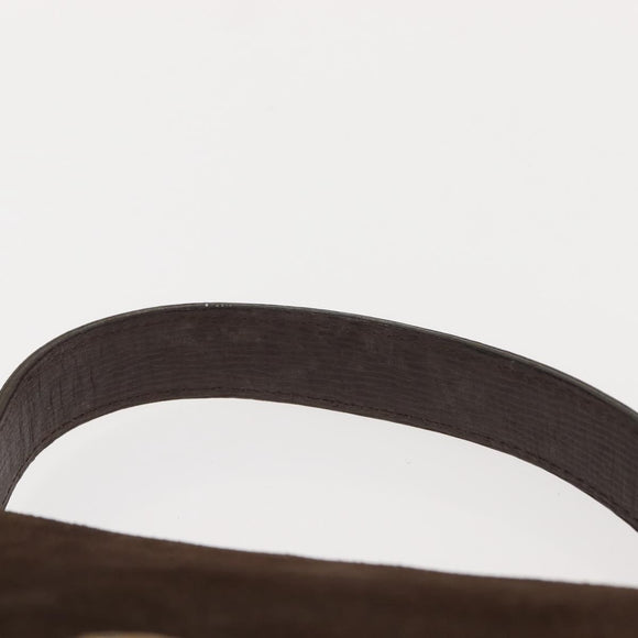 FENDI Hand Bag Leather Brown Gold Auth 149326