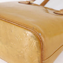 LOUIS VUITTON Monogram Vernis Houston Hand Bag Beige M91004 LV Auth 149327-15