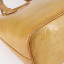 LOUIS VUITTON Monogram Vernis Houston Hand Bag Beige M91004 LV Auth 149327-16