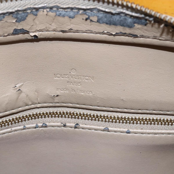 LOUIS VUITTON Monogram Vernis Houston Hand Bag Beige M91004 LV Auth 149327