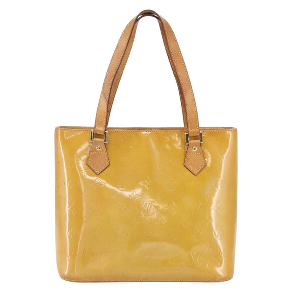 LOUIS VUITTON Monogram Vernis Houston Hand Bag Beige M91004 LV Auth 149327