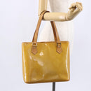 LOUIS VUITTON Monogram Vernis Houston Hand Bag Beige M91004 LV Auth 149327-22