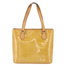 LOUIS VUITTON Monogram Vernis Houston Hand Bag Beige M91004 LV Auth 149327-2