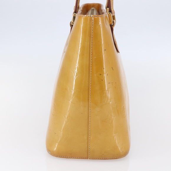 LOUIS VUITTON Monogram Vernis Houston Hand Bag Beige M91004 LV Auth 149327