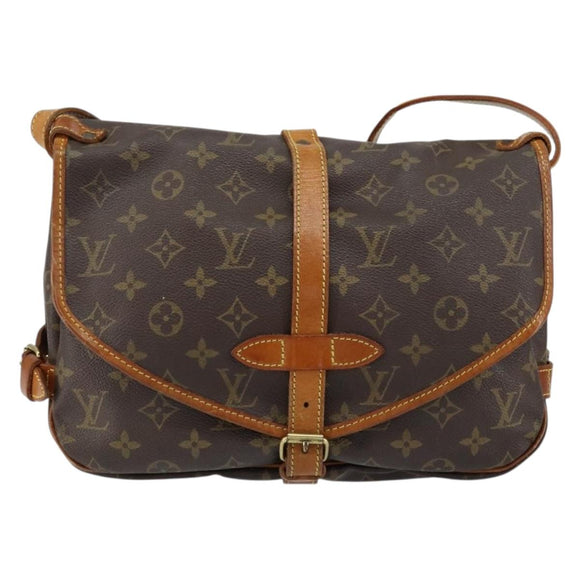 LOUIS VUITTON Monogram Saumur 30 Shoulder Bag M42256 LV Auth 149330