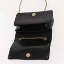 Chloe Chain Shoulder Bag Leather Black Gold Auth 149333-10