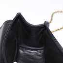 Chloe Chain Shoulder Bag Leather Black Gold Auth 149333-19
