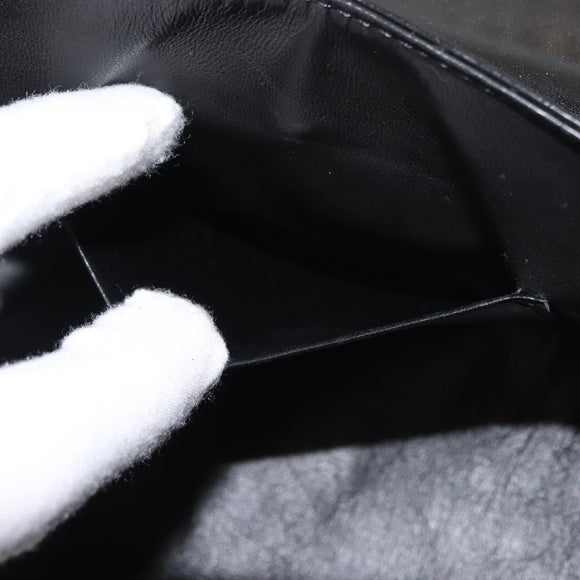 Chloe Chain Shoulder Bag Leather Black Gold Auth 149333