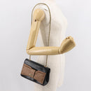 Chloe Chain Shoulder Bag Leather Black Gold Auth 149333-22