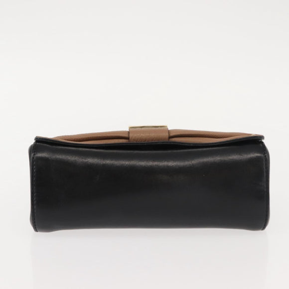 Chloe Chain Shoulder Bag Leather Black Gold Auth 149333