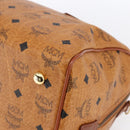 MCM Logogram Vicetos Boston Bag PVC Leather Brown Gold Auth 149334-9
