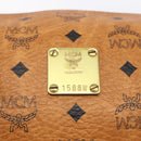 MCM Logogram Vicetos Boston Bag PVC Leather Brown Gold Auth 149334-12