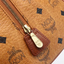 MCM Logogram Vicetos Boston Bag PVC Leather Brown Gold Auth 149334-17