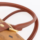 MCM Logogram Vicetos Boston Bag PVC Leather Brown Gold Auth 149334-8